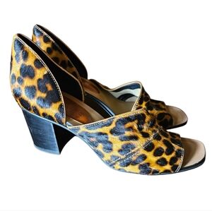 1 State Leopard Print Open-Toe Heels Size 8.5